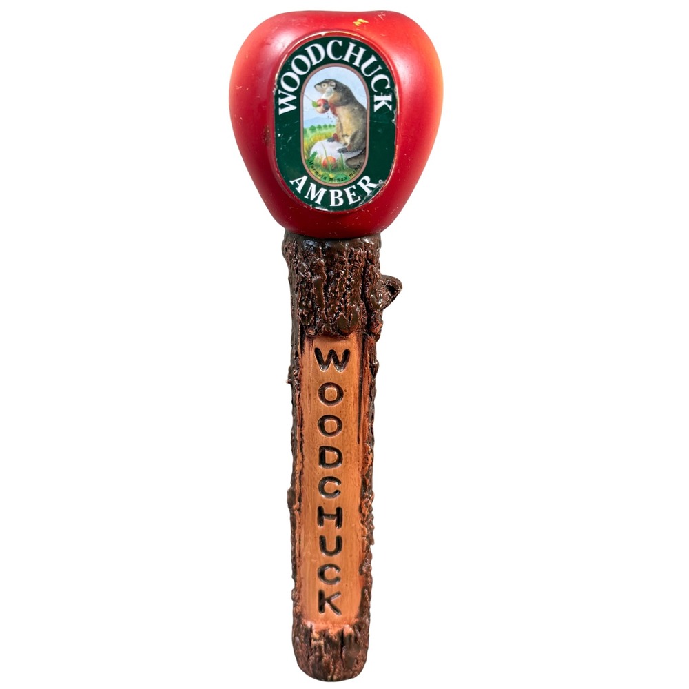 Woodchuck Amber Hard Cider Tap Handle Red Apple Tree Branch Bar Decor Rustic